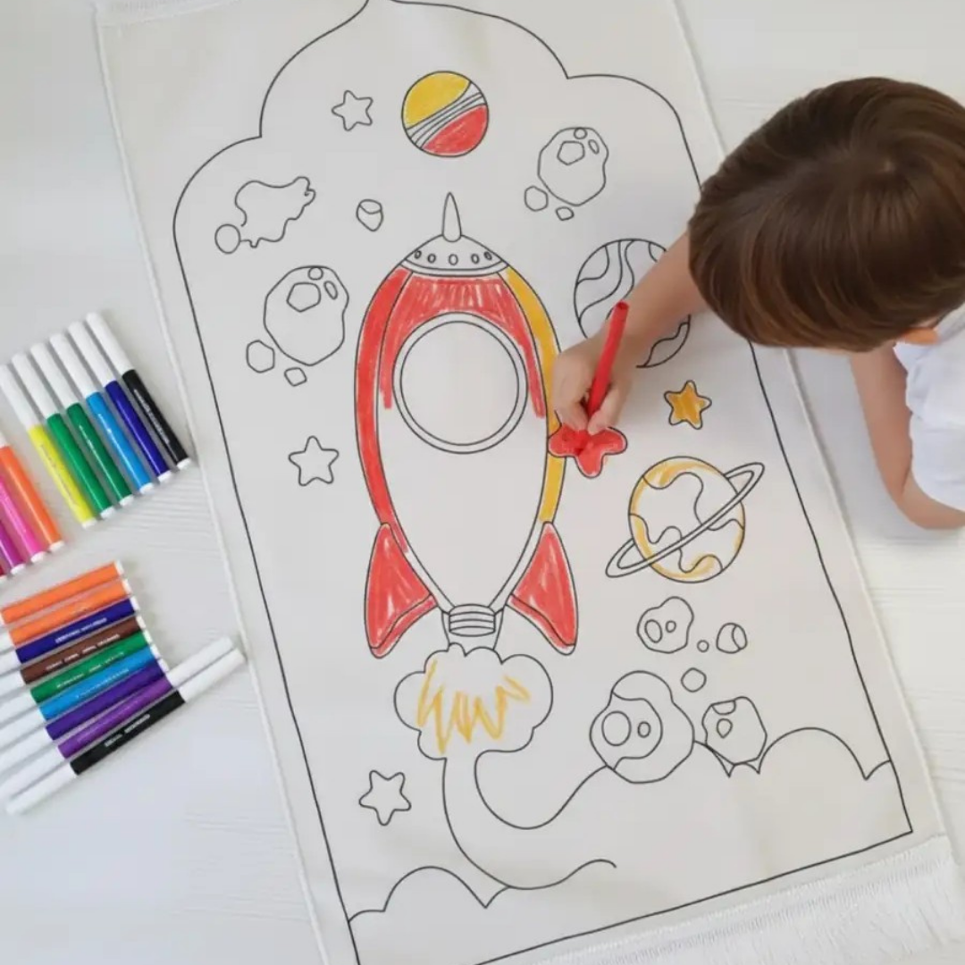 Çocuklara Özel Boyamalı Seccade