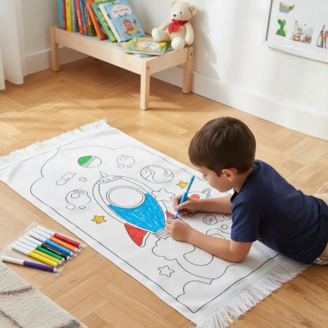 Çocuklara Özel Boyamalı Seccade