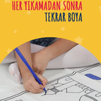 Çocuklara Özel Boyamalı Seccade